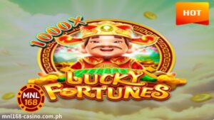 Ang Lucky Fortunes slot game ay isang 15-line slot machine mula MNL168 Casino. God of Fortune na naghihintay sa iyo screen ng laro.